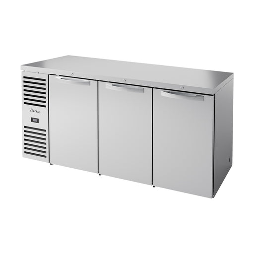 True Refrigeration Bar Refrigerator - Stainless Steel Ext - 3 Solid Swing Doors - TBR72-RISZ1-L-S-SSS-2