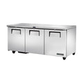 True Refrigeration Undercounter Foodservice Refrigerator - 3 Solid Swing Doors - TUC-72-HC