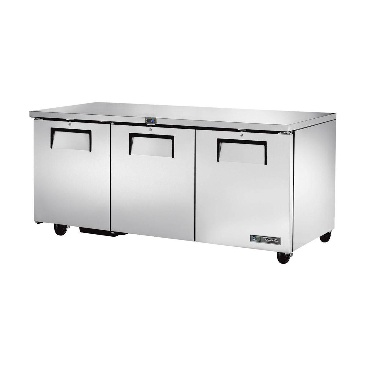 True Refrigeration Undercounter Foodservice Refrigerator - 3 Solid Swing Doors - TUC-72-HC