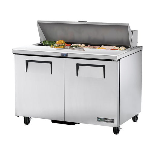 True Refrigeration Prep Table - 12x 1/6 Top Pans - 2 Solid Swing Doors - TSSU-48-12-HC