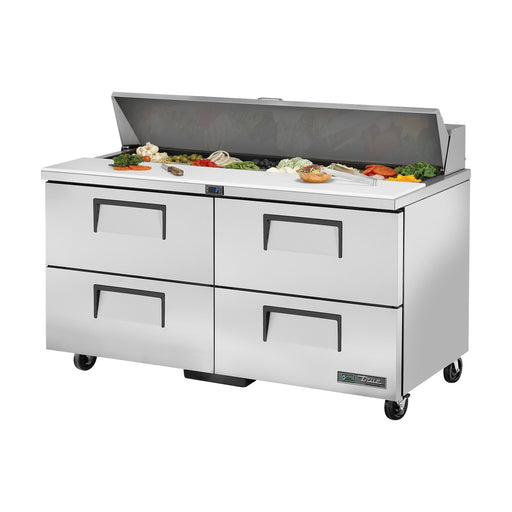 True Refrigeration Prep Table - 16x 1/6 Top Pans - 4 Drawers - TSSU-60-16D-4-HC
