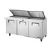 True Refrigeration Prep Table - 30x 1/6 Top Pans - 3 Solid Swing Doors - Removable lids - TSSU-72-30M-B-ST-HC FLID