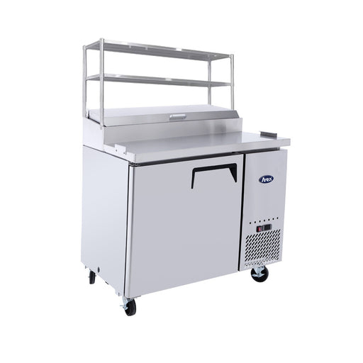 Atosa 1 Door Pizza Prep Table Fridge With Over Shelf - MPF8201OS