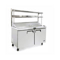 Atosa 2 Door Sandwich Prep Table Fridge With Over Shelf - MSF8302OS