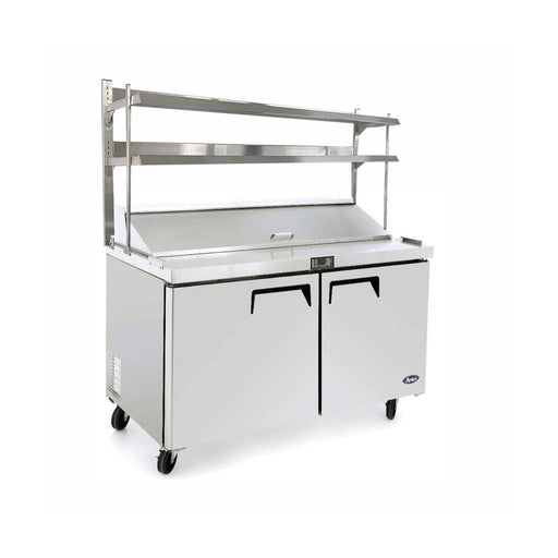 Atosa 2 Door Sandwich Prep Table Fridge With Over Shelf - MSF8302OS