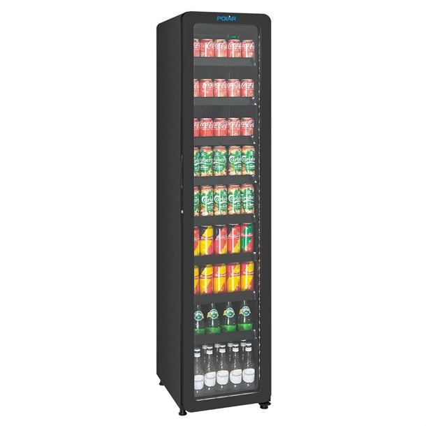 Polar G-Series Slimline Display Fridge Black 208Ltr - PG049-A