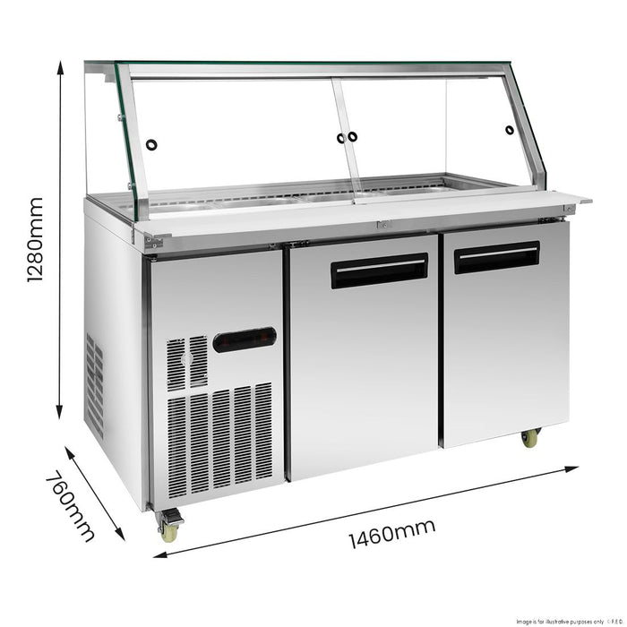 Thermaster Cold Salad & Noodle Bar 4x1/1 GN Pans - PG150FA-XG