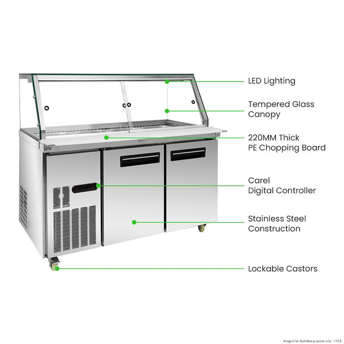 Thermaster Cold Salad & Noodle Bar 4x1/1 GN Pans - PG150FA-XG