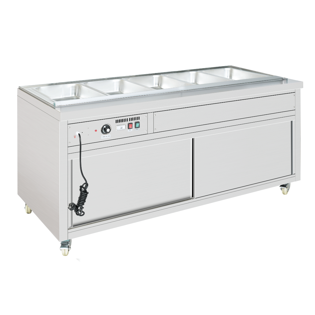 Thermaster Premium Wet & Dry Bain Marie Food Display 4x1/1 GN Pans - PG150FE-XB