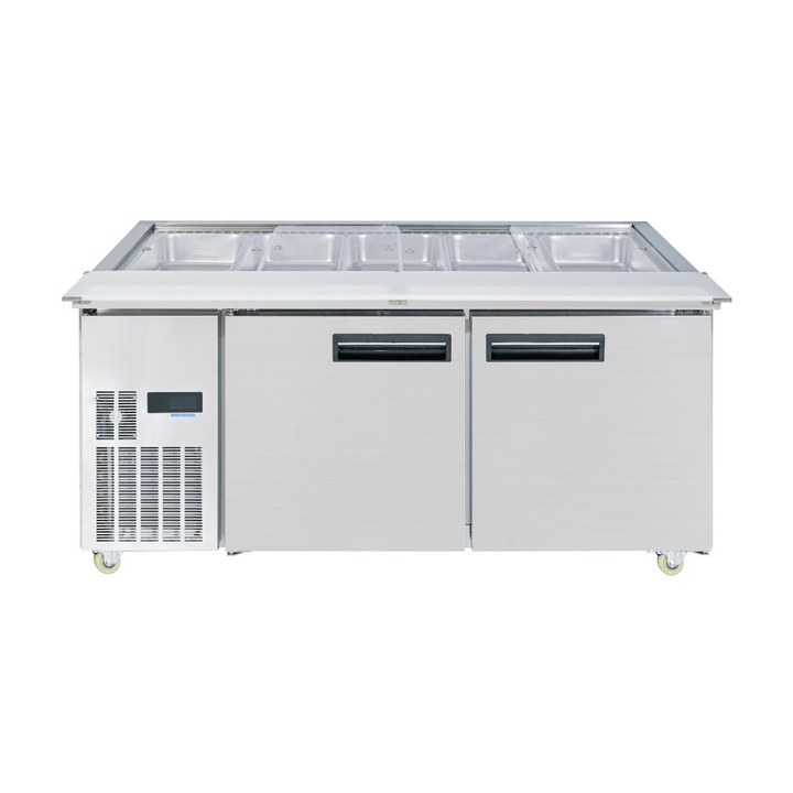 Thermaster 2 Door Cold Bench Salad Station 5x1/1 GN Pans - PG180FA-XB