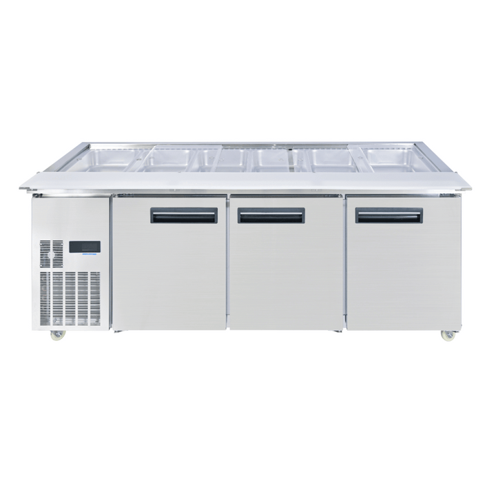 Thermaster 3 Door Cold Bench Salad Station 6x1/1 GN Pans - PG210FA-XB