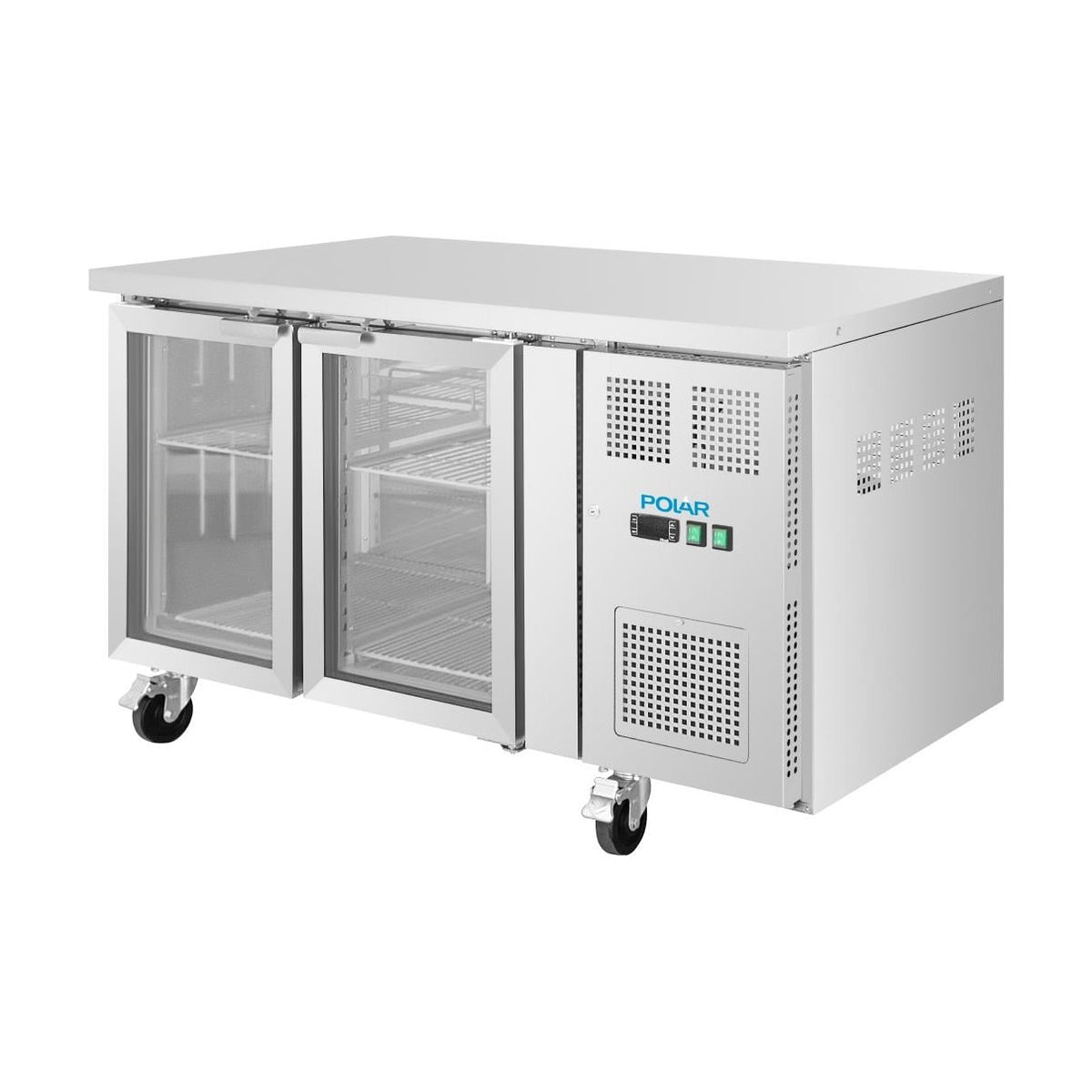 Polar U-Series Two Door Counter Fridge with Glass Doors - UA068-A