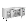 Polar U-Series Three Door Counter Fridge with Glass Doors 465Ltr - UA069-A