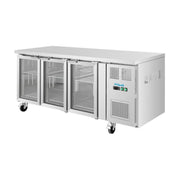 Polar U-Series Three Door Counter Fridge with Glass Doors 465Ltr - UA069-A