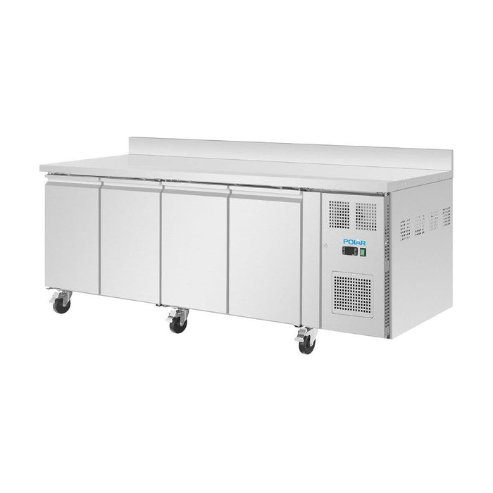 Polar U-Series Four Door Counter Fridge with Upstand - UA095-A
