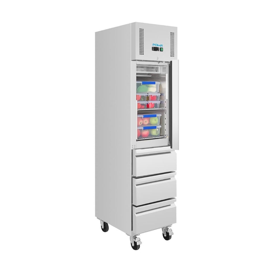 Polar G-Series Slimline Single Door & Three Drawer GN Cabinet Refrigerator - UA113-A