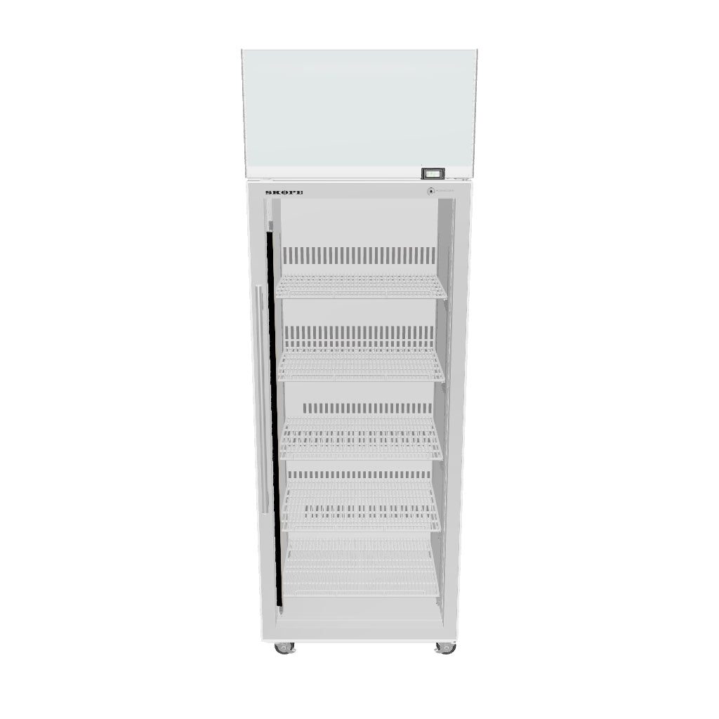 SKOPE ActiveCore TME 1 Glass Door Display or Storage Fridge with Lit Sign 610L - TME650N-AC - 3D model (White Interior / White Exterior)