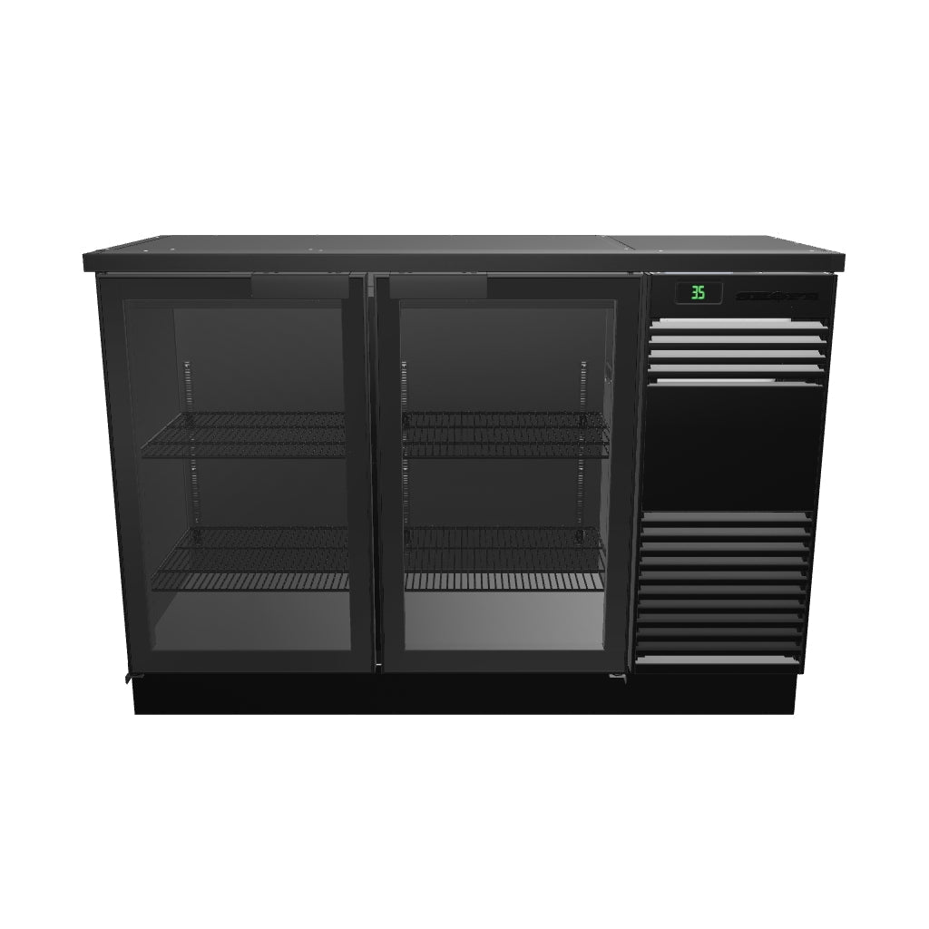 SKOPE BackBar 2 Glass Swing Door Fridge - BB.2.GSW - 3D model (Black, Plinth, Right)