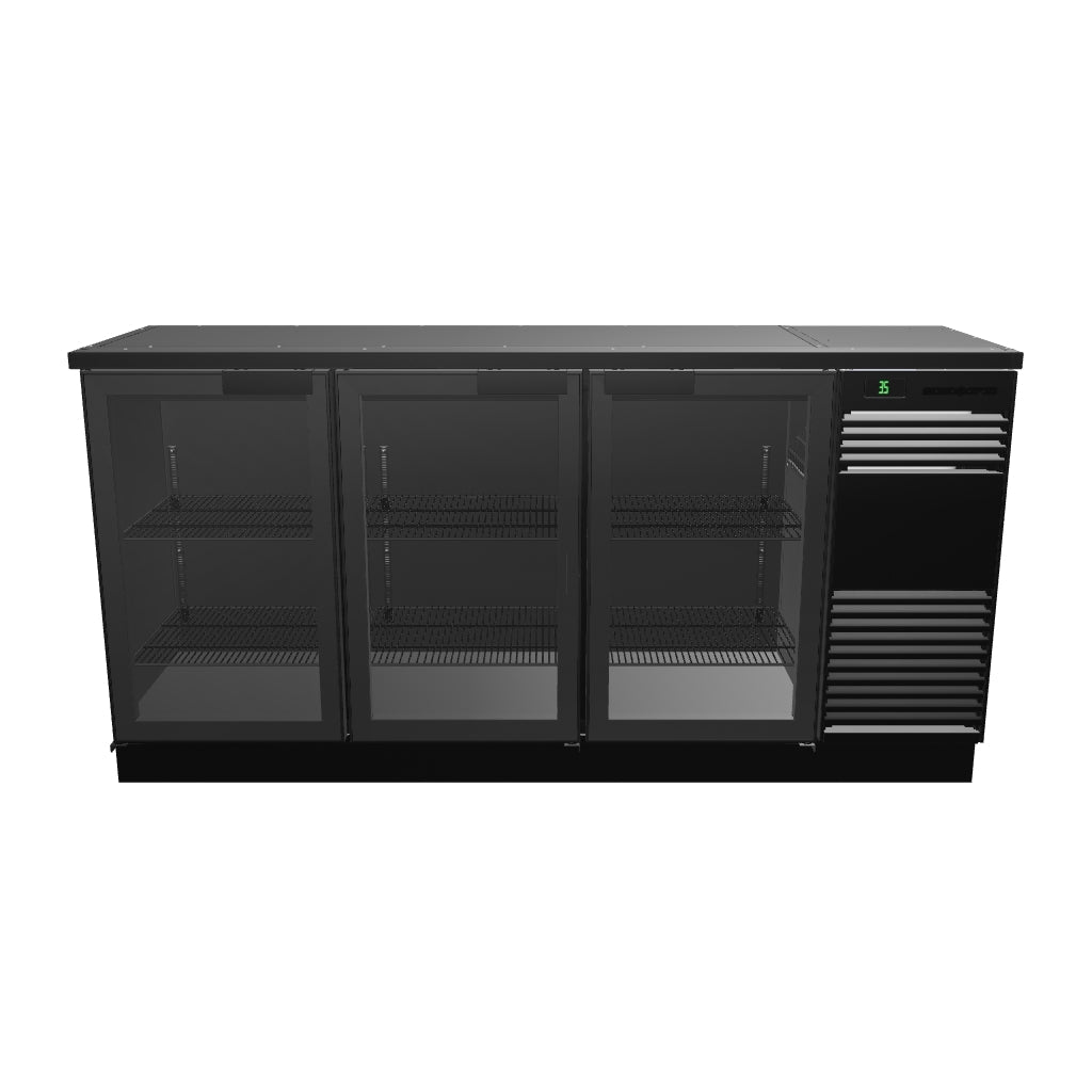 SKOPE BackBar 3 Glass Swing Door Fridge - BB.3.GSW - 3D model (Black Plinth Right)