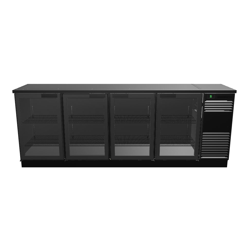 SKOPE BackBar 4 Glass Swing Door Fridge - BB.4.GSW - 3D model (Black Plinth Right)