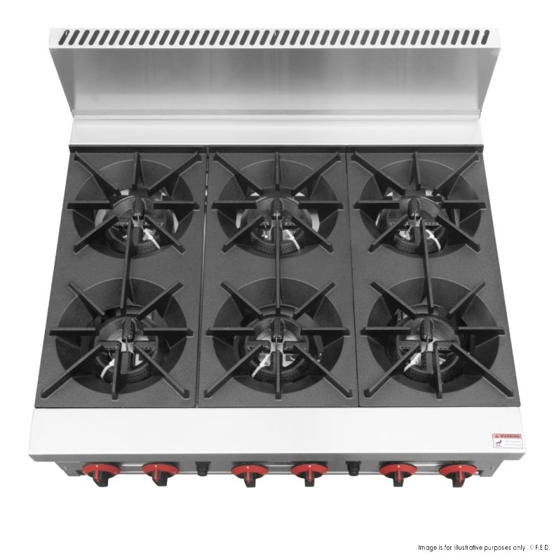 Gasmax Natural Gas Cook Top 6 Burner with Flame Failure - RB-6E