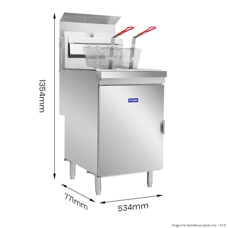 Gasmax Superfast Natural Gas Tube Twin Vat Fryer - RC400TE