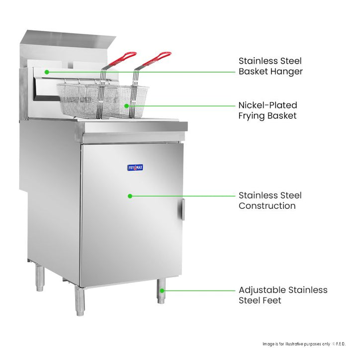 Gasmax Superfast Natural Gas Tube Twin Vat Fryer - RC400TE