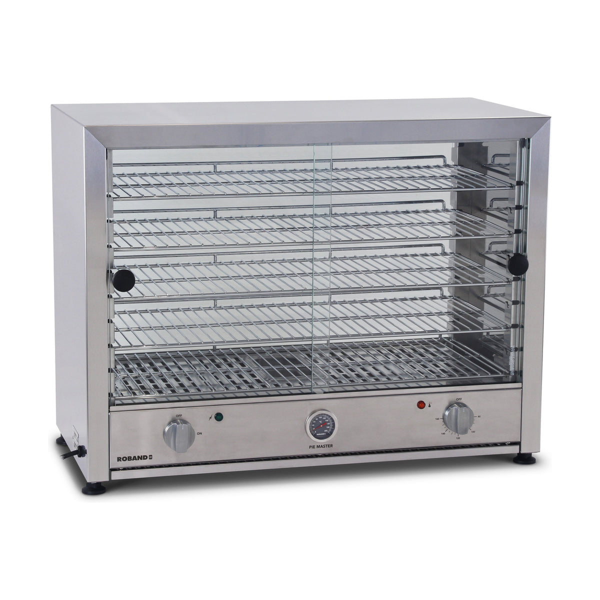 Roband Pie and Food Warmer Sliding Glass Door with Internal Light - 100 Pies - PM100L