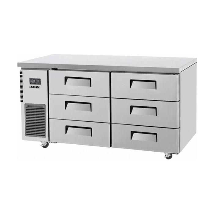 Skipio Six Drawer 1500mm Under Bench Fridge 395L - SUR15-3D-6