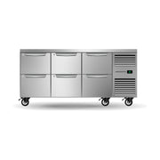 SKOPE ProSpec Six Drawer, Three Bay, Underbench GN 1/1 Fridge 432L - PG11.UBR.3.D6