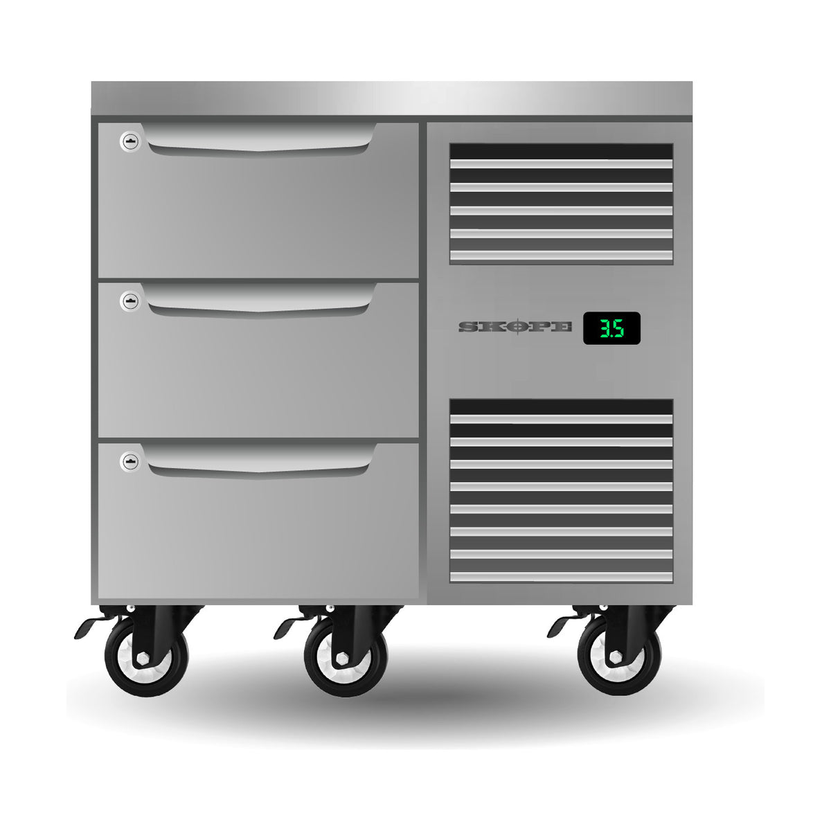 SKOPE ProSpec Three Drawer, One Bay, Underbench GN 1/1 Fridge 126L - PG11.UBR.1.D3