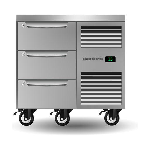 SKOPE ProSpec Three Drawer, One Bay, Underbench GN 1/1 Fridge 126L - PG11.UBR.1.D3