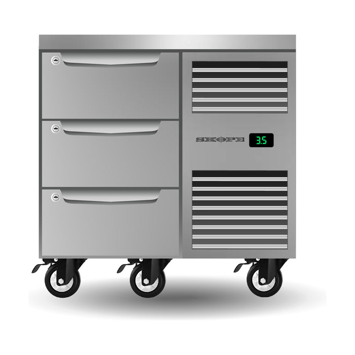 SKOPE ProSpec Three Drawer, One Bay, Underbench GN 1/1 Fridge 126L - PG11.UBR.1.D3