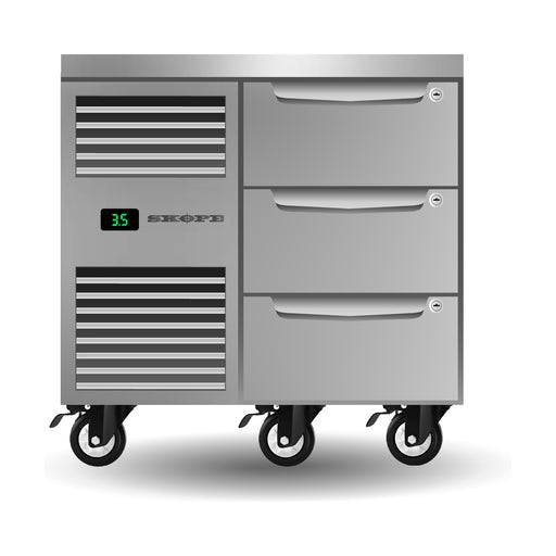 SKOPE ProSpec Three Drawer, One Bay, Underbench GN 1/1 Fridge 126L - PG11.UBR.1.D3