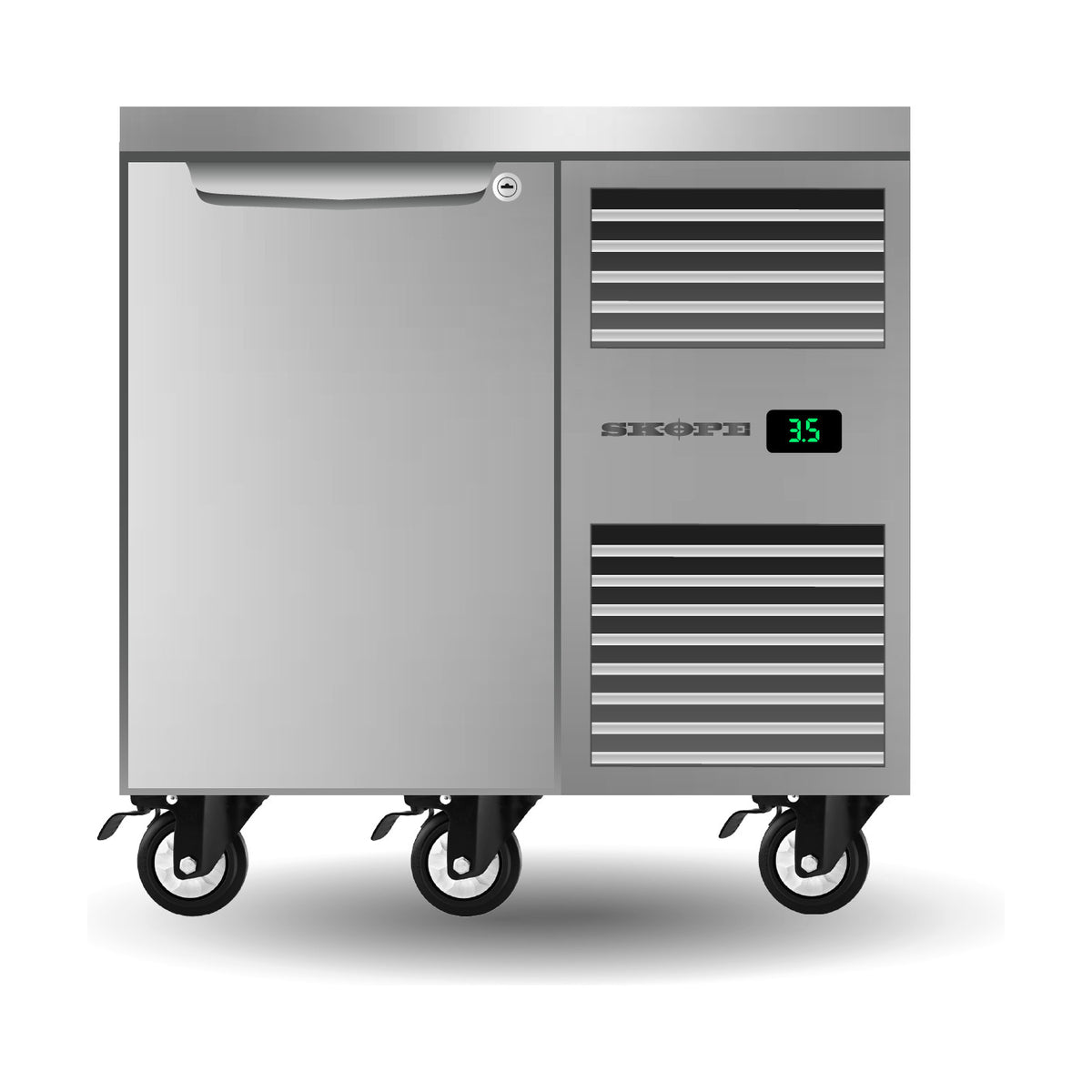 SKOPE ProSpec One Solid Door Underbench GN 1/1 Fridge 126L - PG11.UBR.1.SD