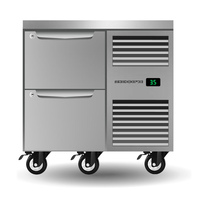 SKOPE ProSpec Two Drawer, One Bay, Underbench GN 1/1 Fridge 126L - PG11.UBR.1.D2
