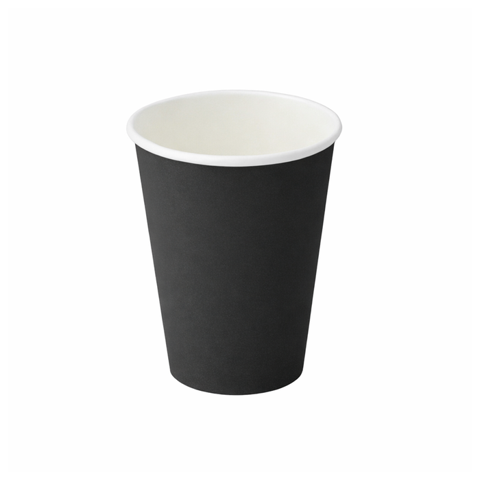 PakMax BLACK 8oz 90mm Single Layer Hot Paper Cup - SLHPC-90-8BK