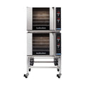 TurFull Size Tray Digital Electric Convection Ovens Double Stacked With Castor Base Stand - E31D4/2C