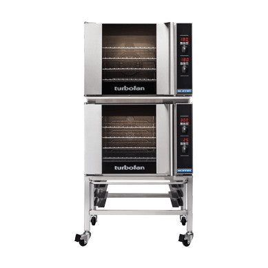 TurFull Size Tray Digital Electric Convection Ovens Double Stacked With Castor Base Stand - E31D4/2C