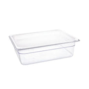 Vogue Clear Polycarbonate Gastronorm Tray 1/2 (65 to 200mm Depths) - Depth: 100mm | Capacity: 6L | Code: U229