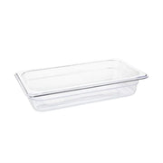 Vogue Clear Polycarbonate Gastronorm Tray 1/3 (65 to 200mm Depths) - Depth: 65mm | Capacity: 2.5L | Code: U232