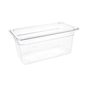 Vogue Clear Polycarbonate Gastronorm Tray 1/3 (65 to 200mm Depths) - Depth: 150mm | Capacity: 5L | Code: U234