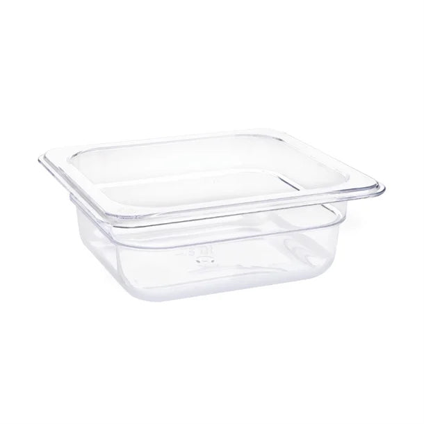 Vogue Clear Polycarbonate Gastronorm Tray 1/6 (65 to 150mm Depths) - Depth: 65mm | Capacity: 1L | Code: U239