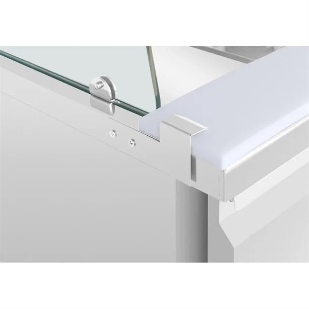 Polar U-Series GN Saladette Counter with Square Sneeze Guard 2 Door - UA017-A