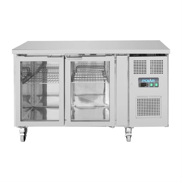 Polar U-Series Two Glass Door Counter Fridge - UA023-A