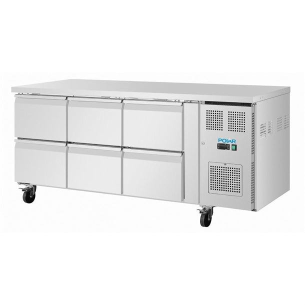 Polar U-Series Six Drawer Gastronorm Counter Fridge - UA101-A
