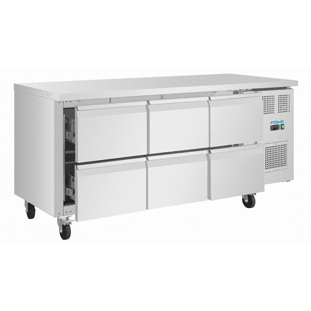 Polar U-Series Six Drawer Gastronorm Counter Fridge - UA101-A