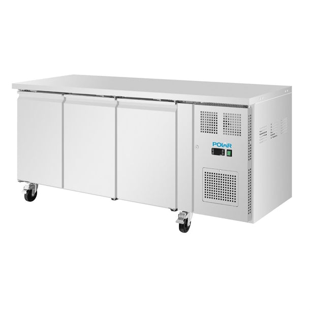 Polar U-Series Triple Door Slimline Counter Fridge 398Ltr - UA106-A
