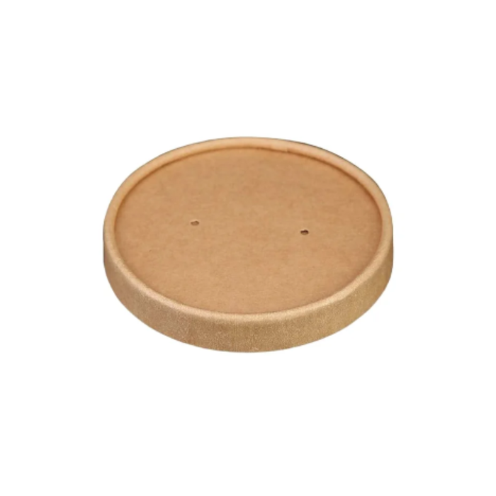 PakMax 96mm Kraft Paper Lid Fit for 8/12/16oz Paper Deli Container - DELI-96-KP-LID