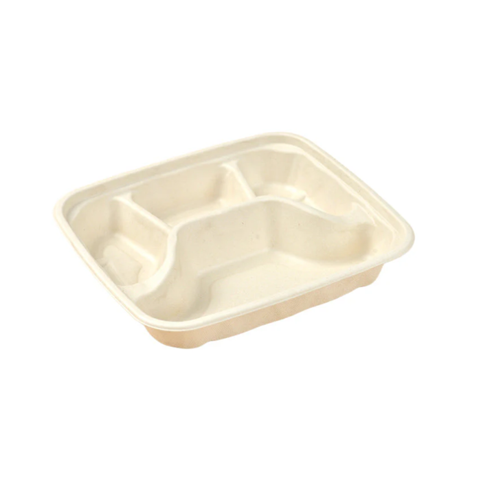 PakMax Sugarcane Small 4-Compartment Food Container - FC-41-S